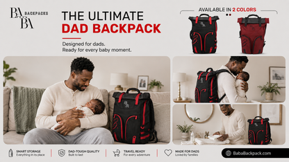 Baba Burgundy 37L Dad Backpack - BABA Backpacks
